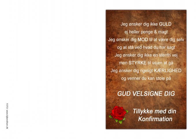 Tillykke med konfirmationen Tillykke med konfirmationen