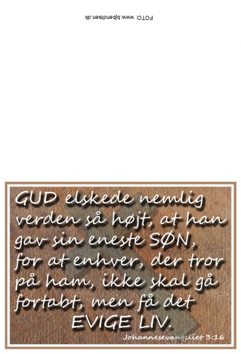 Gud elskede nemlig verden...