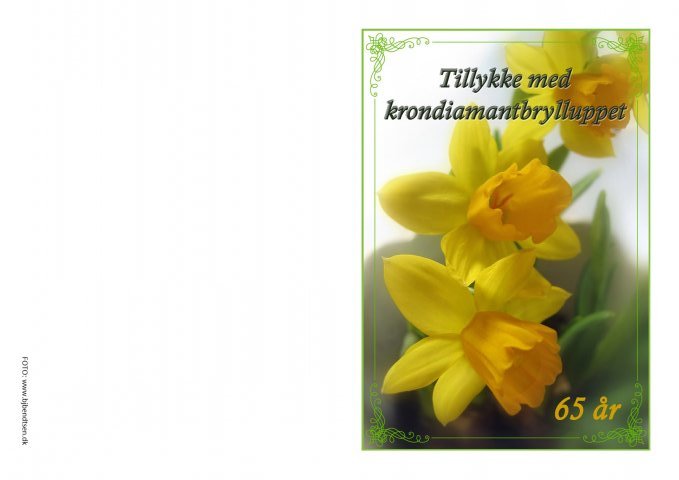 Tillykke med krondiamantbrylluppet Tillykke med krondiamantbrylluppet